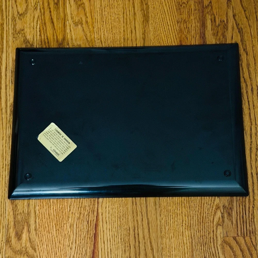 Vintage Couroc of Monterey MCM Black CARROLL'S TEA ROOM Tray‎ Charlottesville VA